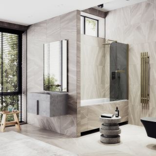 Шторка на ванну MaybahGlass MGV-773-2 50см бронза